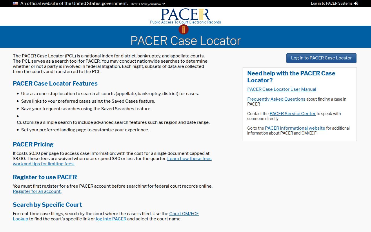 Marquette County court records PACER Case Locator federal search