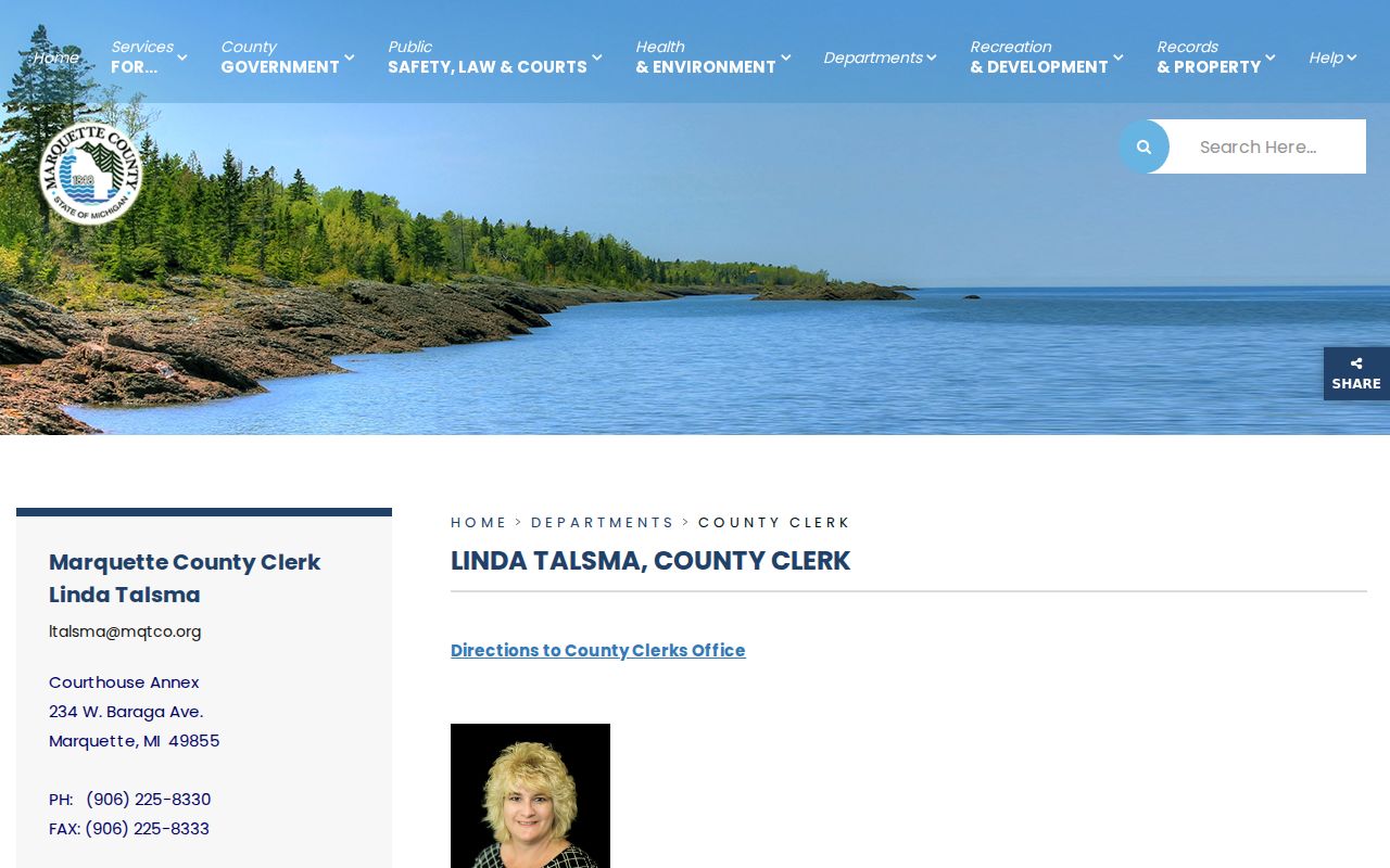 Marquette County court docket County Clerk contact information