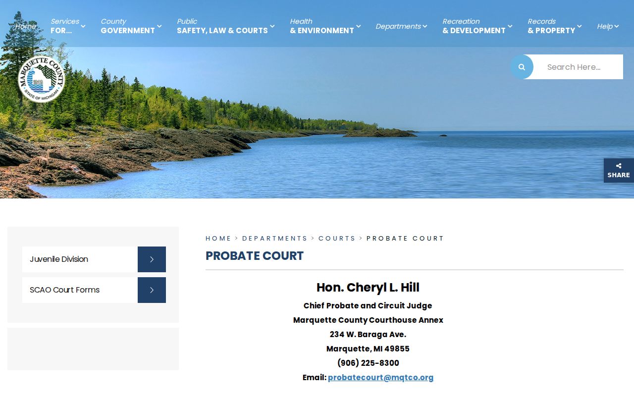 Marquette County court docket Probate Court records information