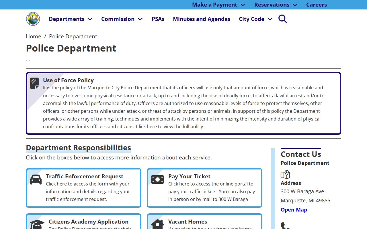 Marquette court docket city police ticket payment path